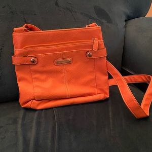 Orange Crossbody Purse with Zipper